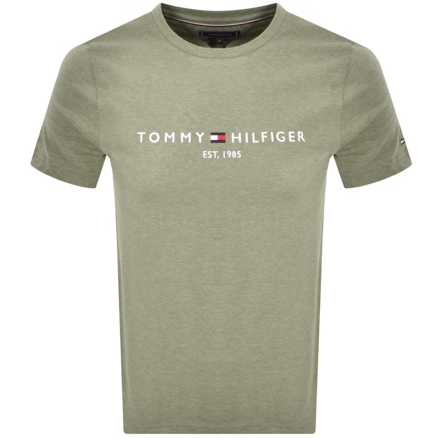 Image number 1 for Tommy Hilfiger Logo Slim Fit T Shirt Green