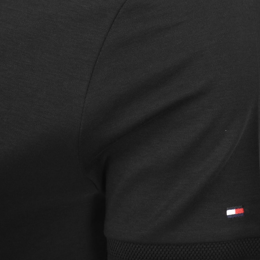 Image number 3 for Tommy Hilfiger Interlock Zip Polo T Shirt Black