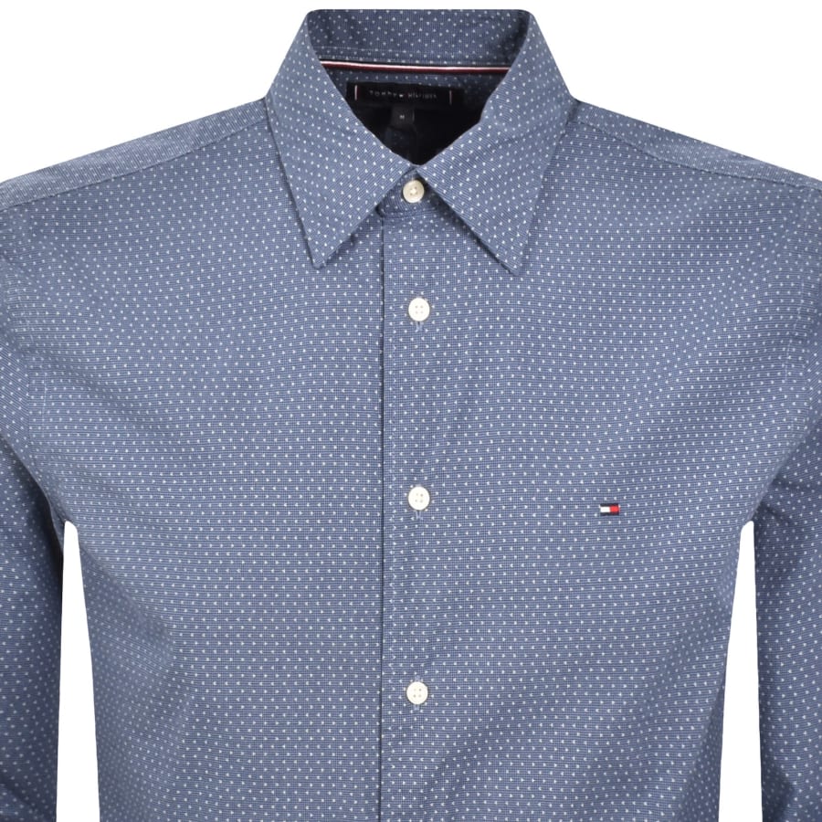 Image number 2 for Tommy Hilfiger Flex Poplin Long Sleeve Shirt Navy
