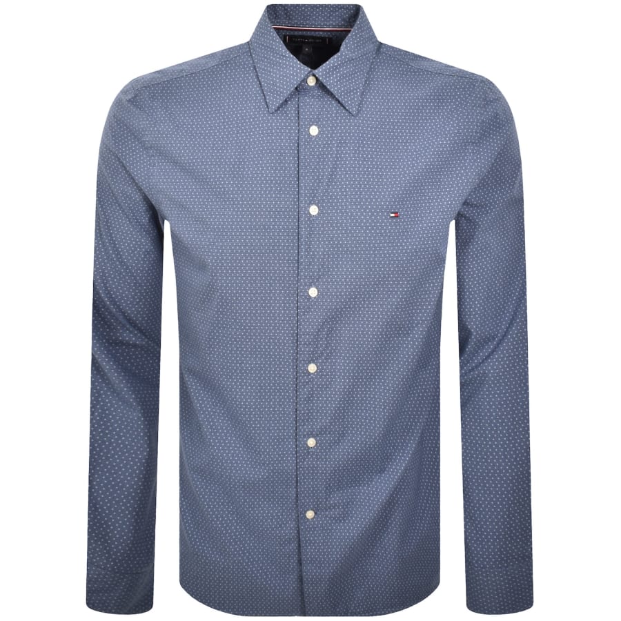 Image number 1 for Tommy Hilfiger Flex Poplin Long Sleeve Shirt Navy