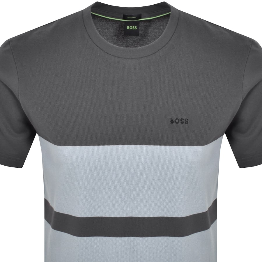 Image number 2 for BOSS Stripe Zone Pique T Shirt Dark Grey