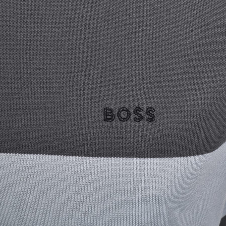 Image number 3 for BOSS Stripe Zone Pique T Shirt Dark Grey