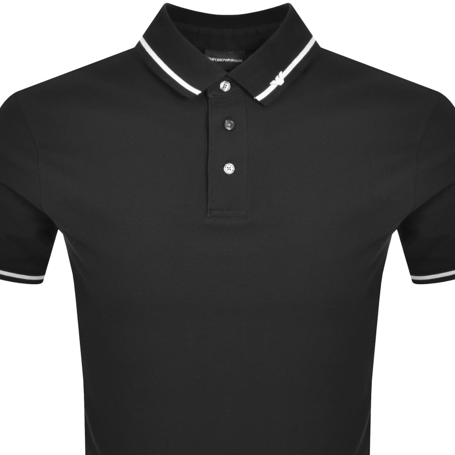 Image number 2 for Emporio Armani Tipped Polo T Shirt Black