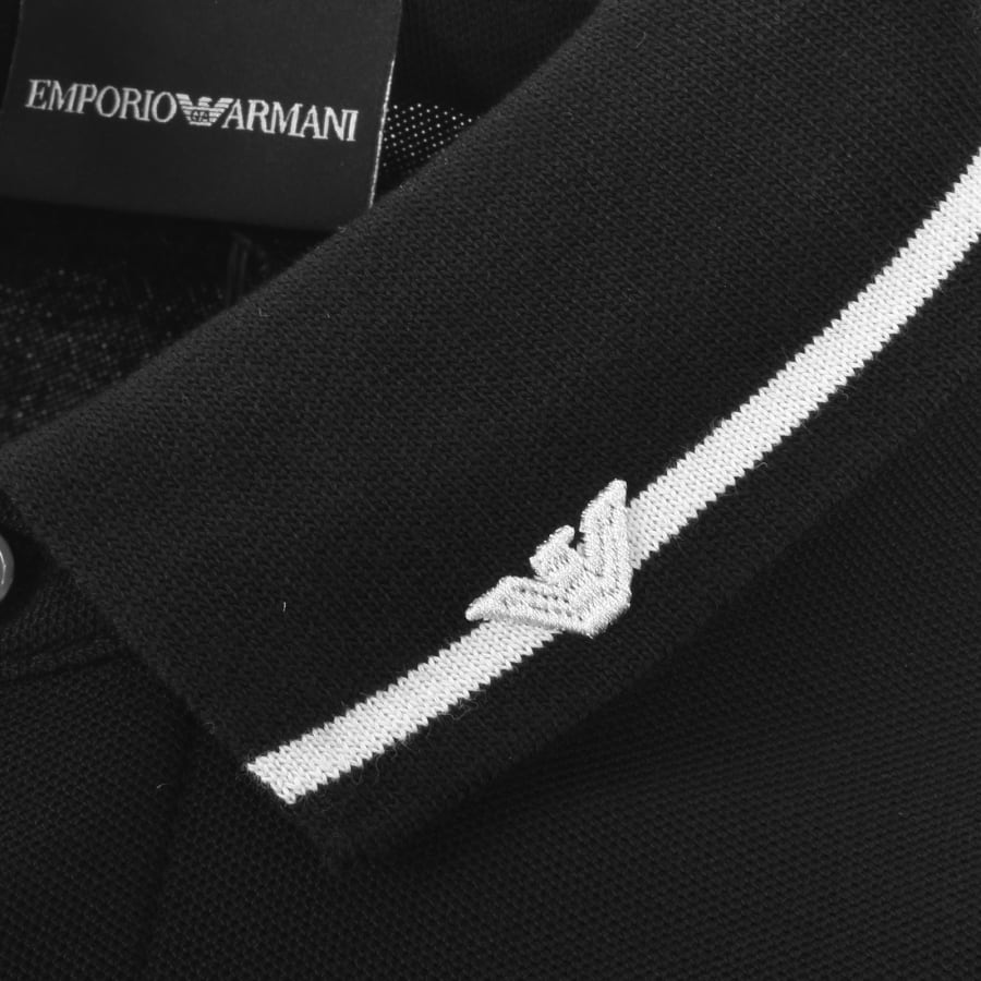 Image number 3 for Emporio Armani Tipped Polo T Shirt Black