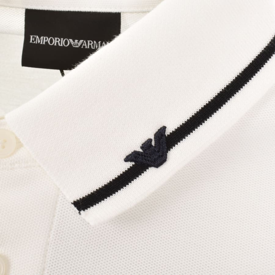 Image number 3 for Emporio Armani Tipped Polo T Shirt White