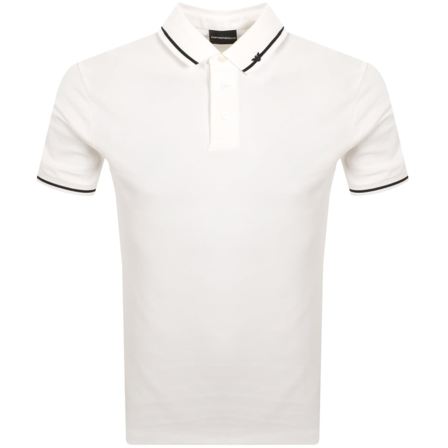 Image number 1 for Emporio Armani Tipped Polo T Shirt White