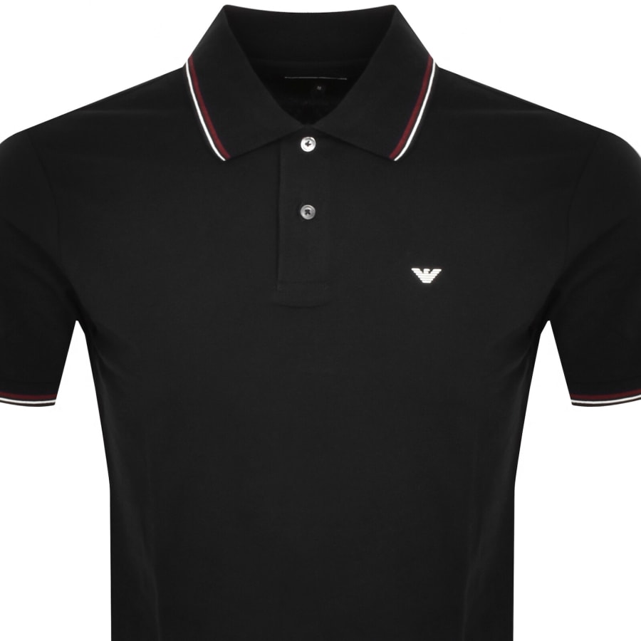 Image number 2 for Emporio Armani Short Sleeved Polo T Shirt Black