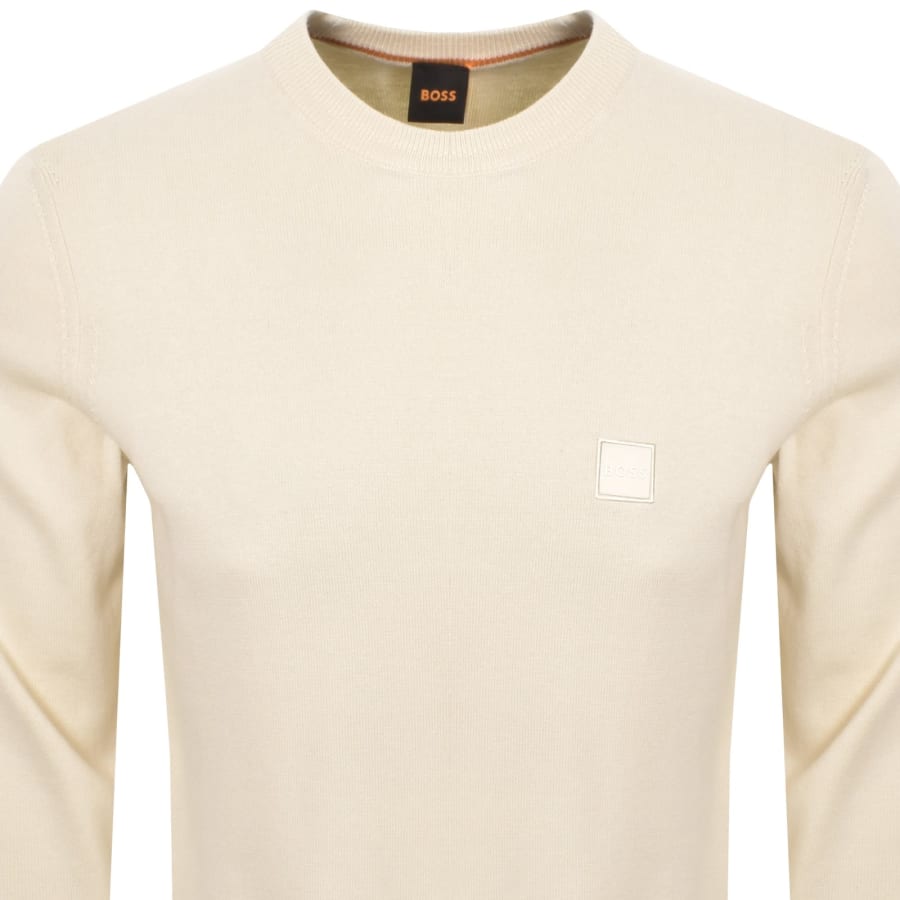 Image number 2 for BOSS Kanovano Knit Jumper Cream