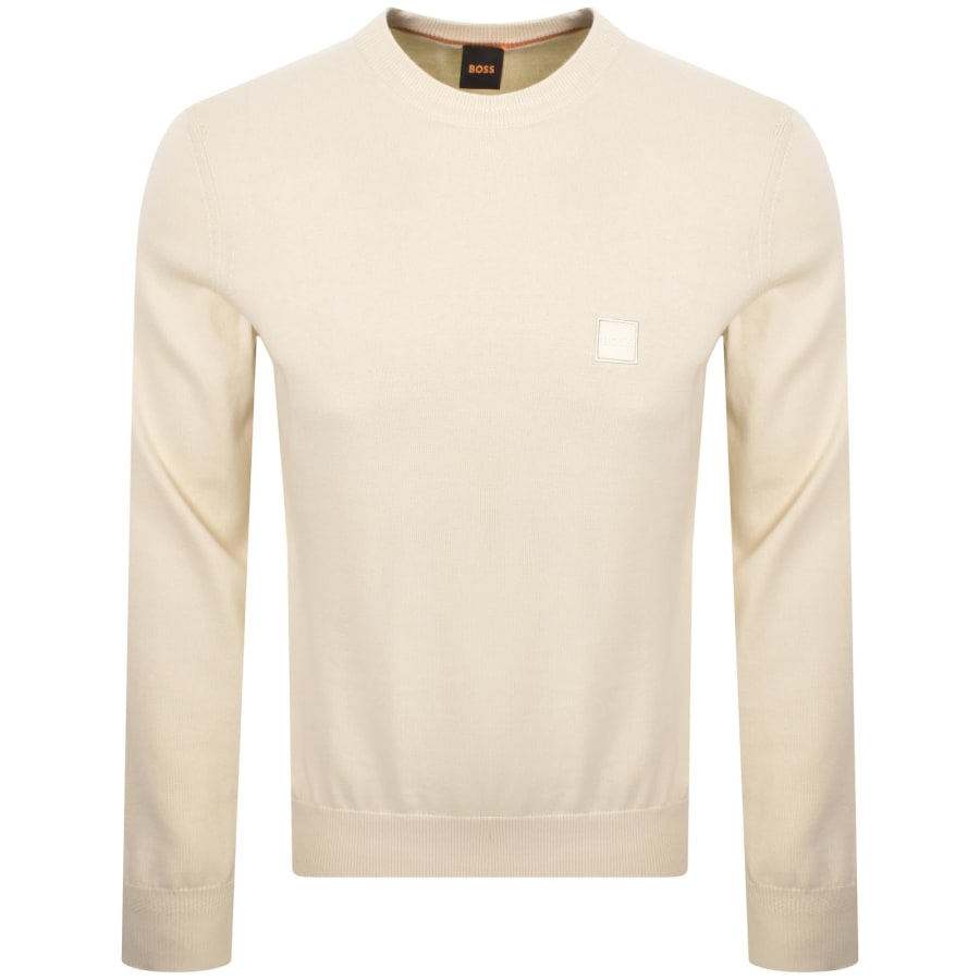 Image number 1 for BOSS Kanovano Knit Jumper Cream