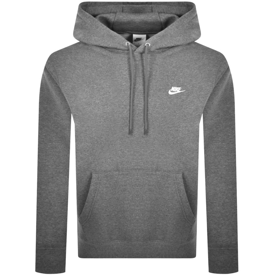 Image number 1 for Nike Club Hoodie Charcoal Heather Grey