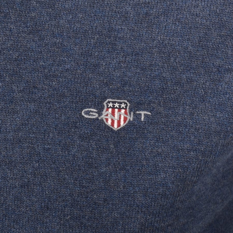 Image number 3 for Gant Crew Neck Knit Jumper Blue