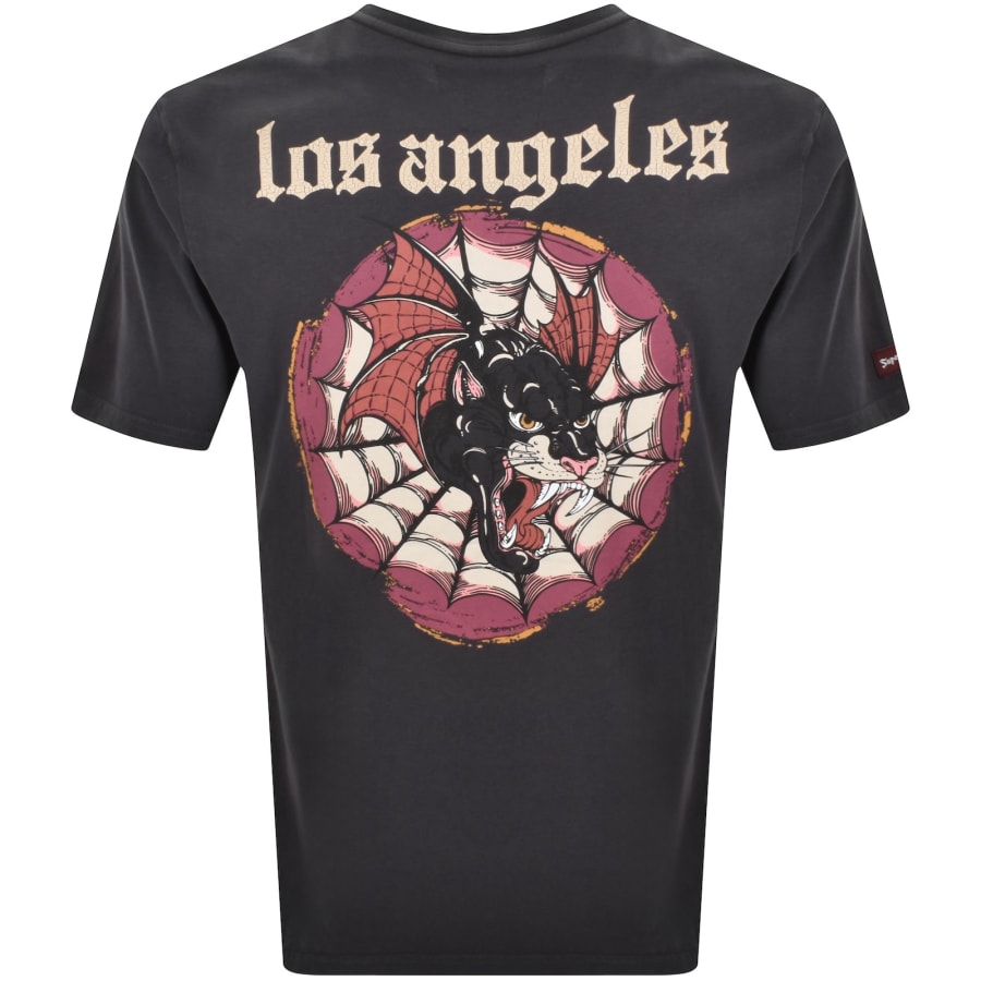 Image number 5 for Superdry Neo Trad Tattoo T Shirt Dark Charcoal