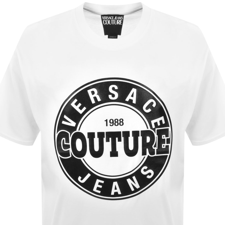 Image number 2 for Versace Jeans Couture Logo Round T Shirt White