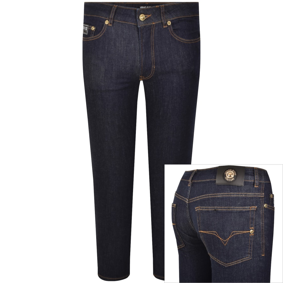 Image number 1 for Versace Jeans Couture Skinny Fit Jeans Indigo Blue