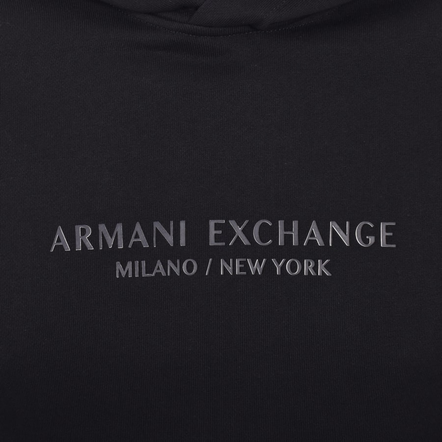 Image number 3 for Armani Exchange Logo Hoodie Navy