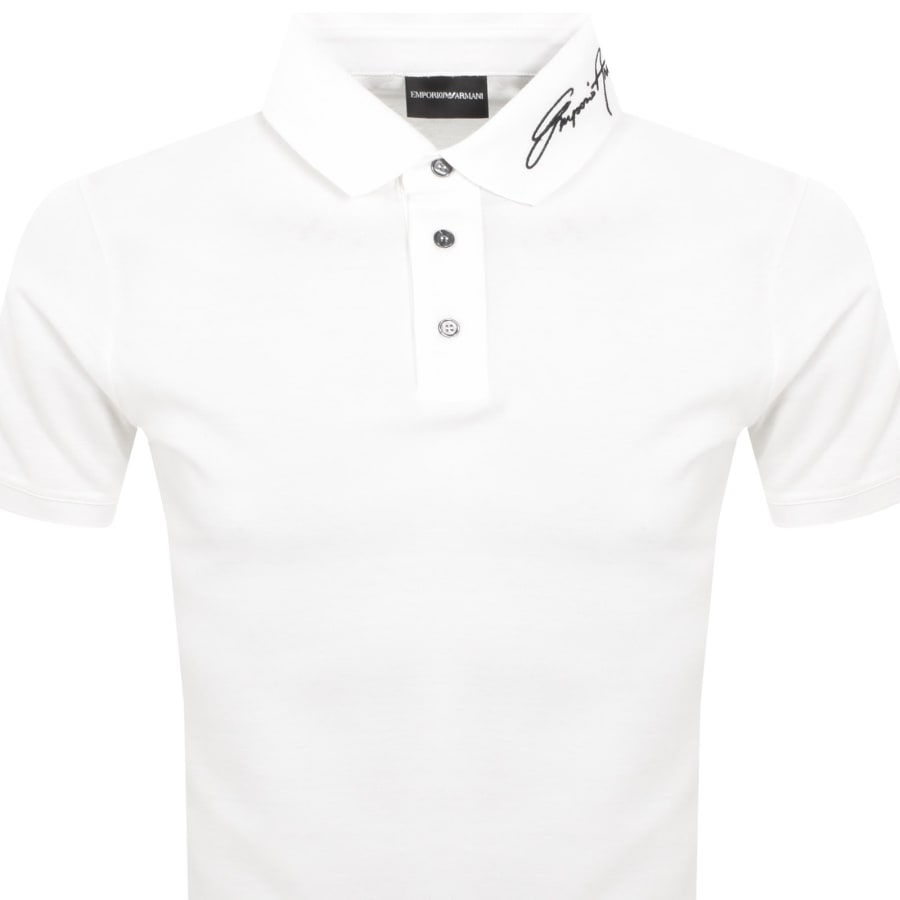 Image number 2 for Emporio Armani Logo Collar Polo Snow White