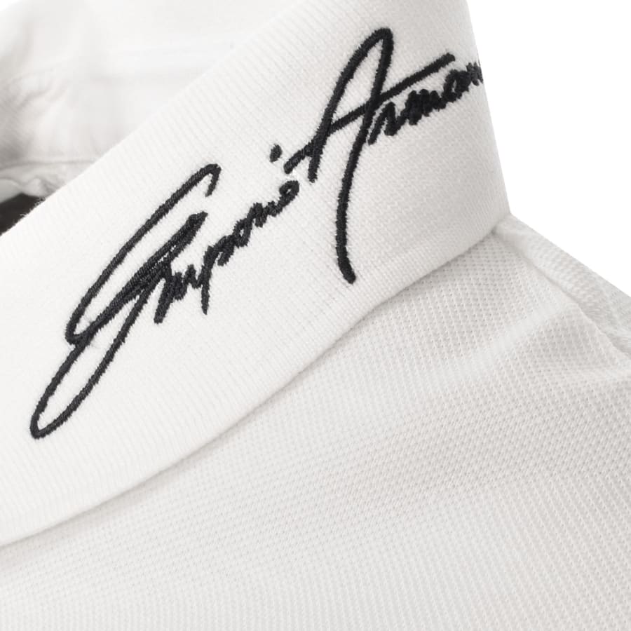 Image number 3 for Emporio Armani Logo Collar Polo Snow White