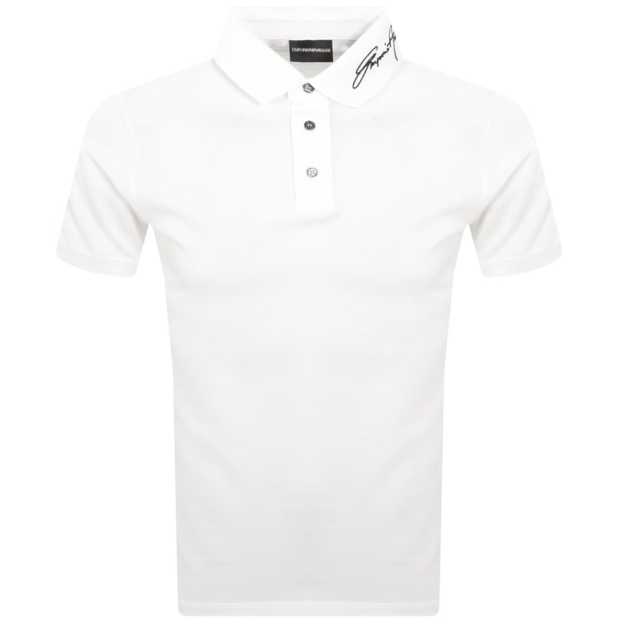 Image number 1 for Emporio Armani Logo Collar Polo Snow White