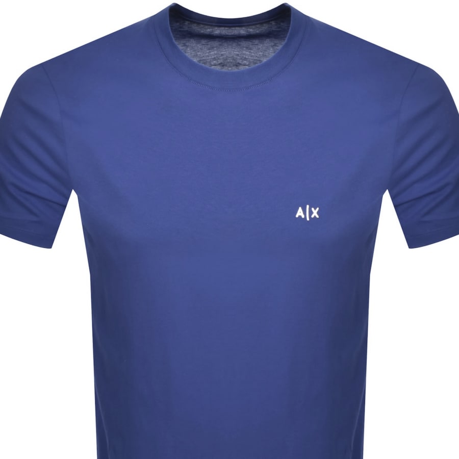 Image number 2 for Armani Exchange Crew Neck Logo T Shirt Blue
