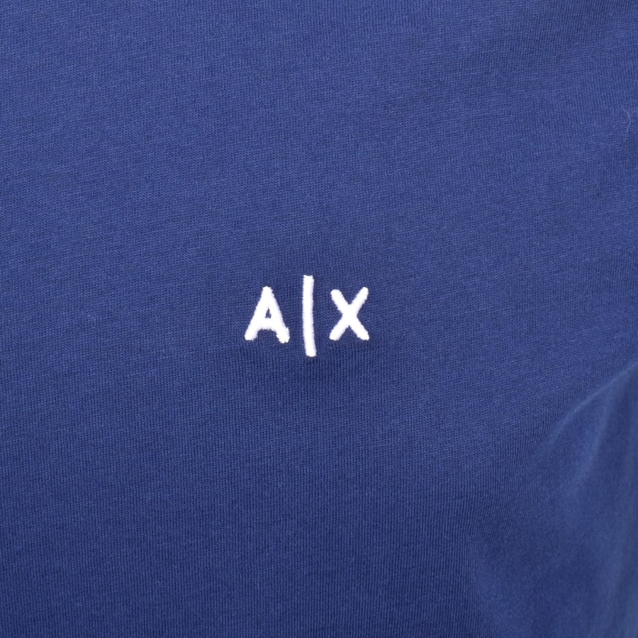 Image number 3 for Armani Exchange Crew Neck Logo T Shirt Blue
