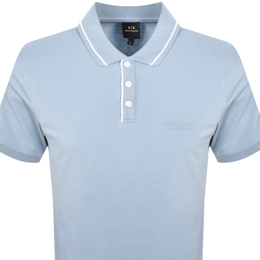Image number 2 for Armani Exchange Polo T Shirt Blue