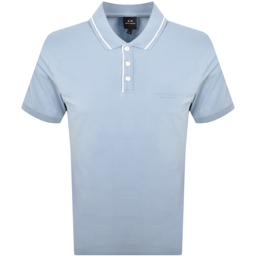 Image number 1 for Armani Exchange Polo T Shirt Blue
