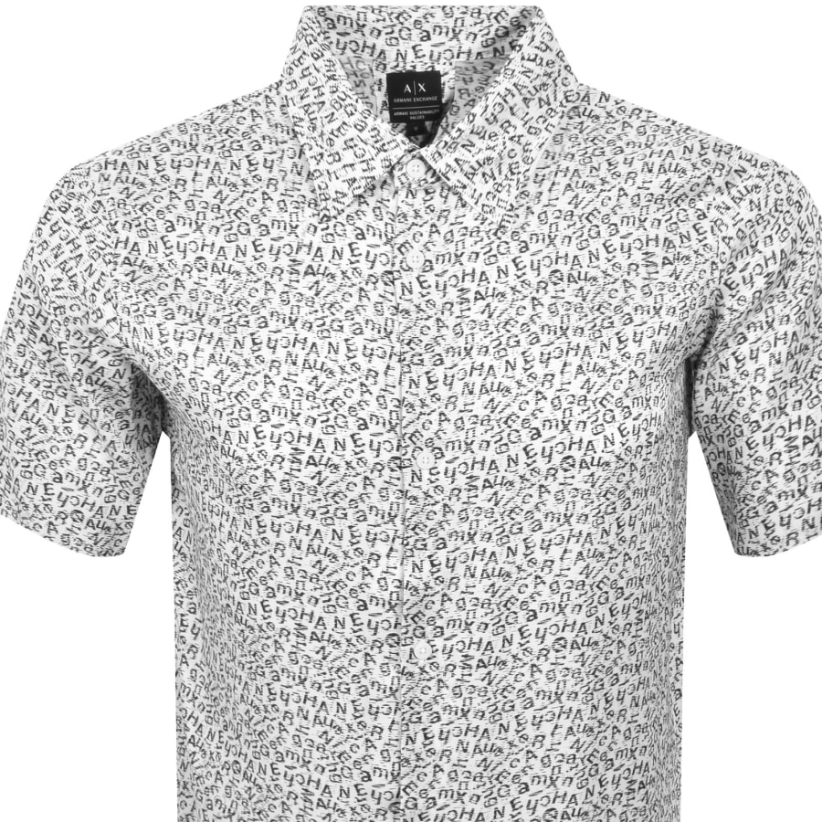 Image number 2 for Armani Exchange Short Sleeve Shirt Off White
