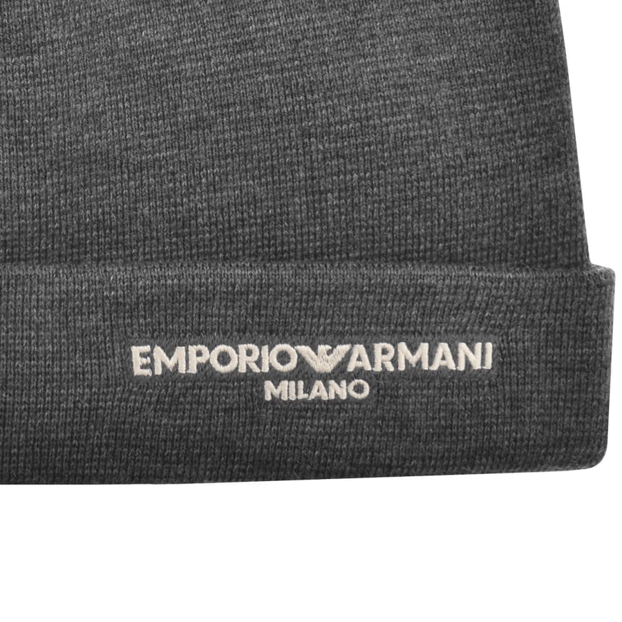 Image number 3 for Emporio Armani Wool Beanie Medium Grey