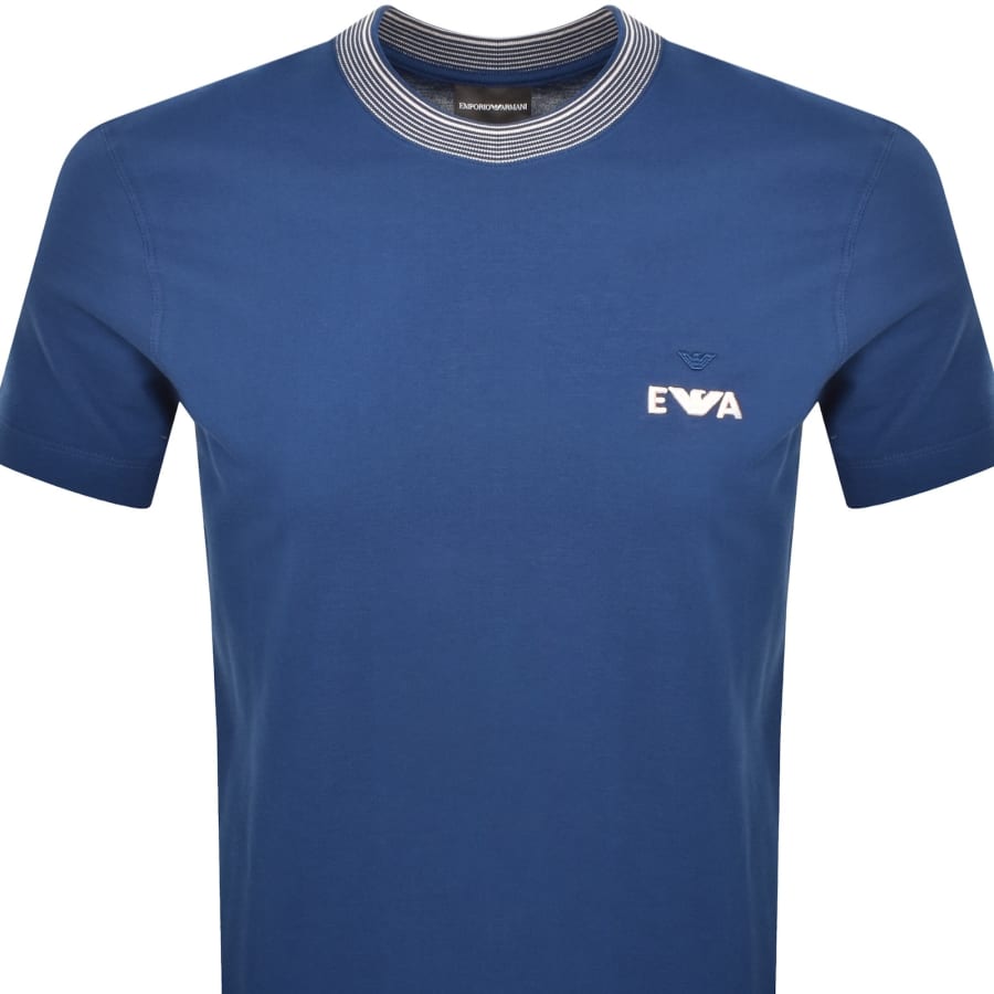 Image number 2 for Emporio Armani Tipped T Shirt Estate Blue