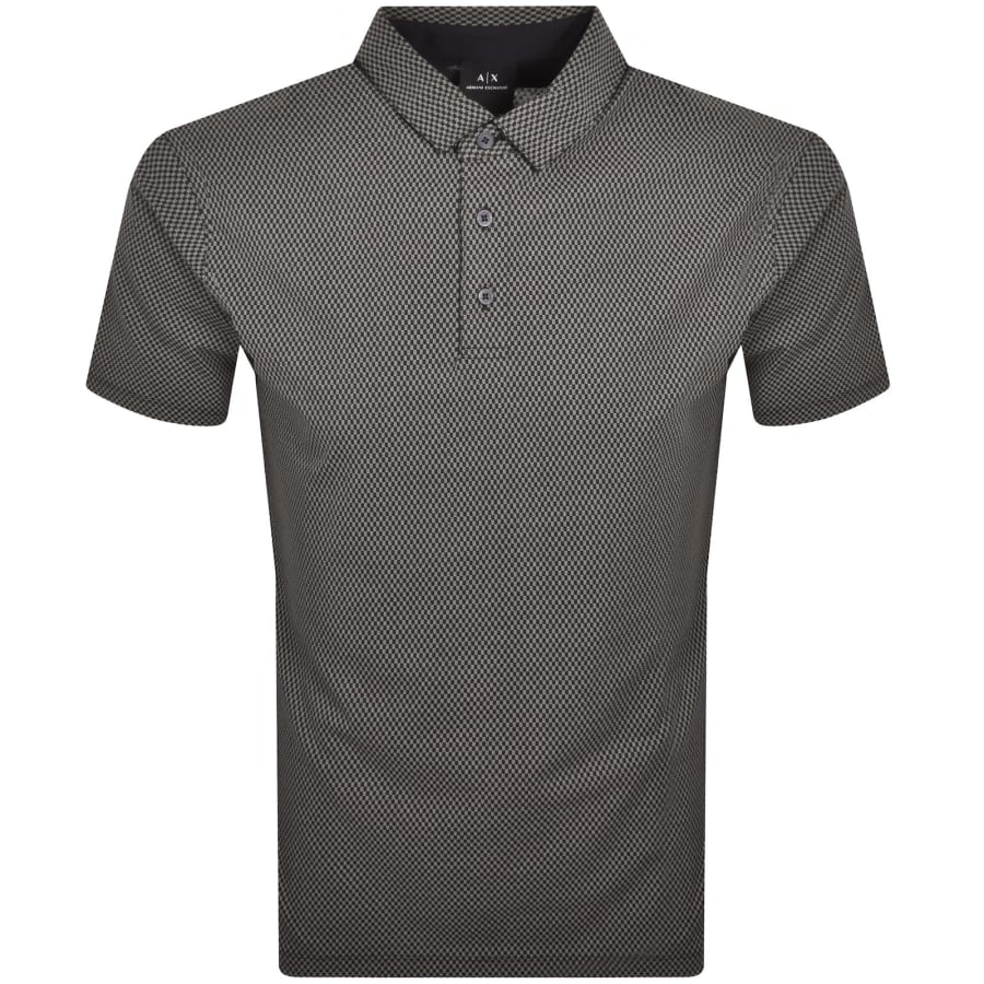 Image number 1 for Armani Exchange Patterned Polo T Shirt Navy