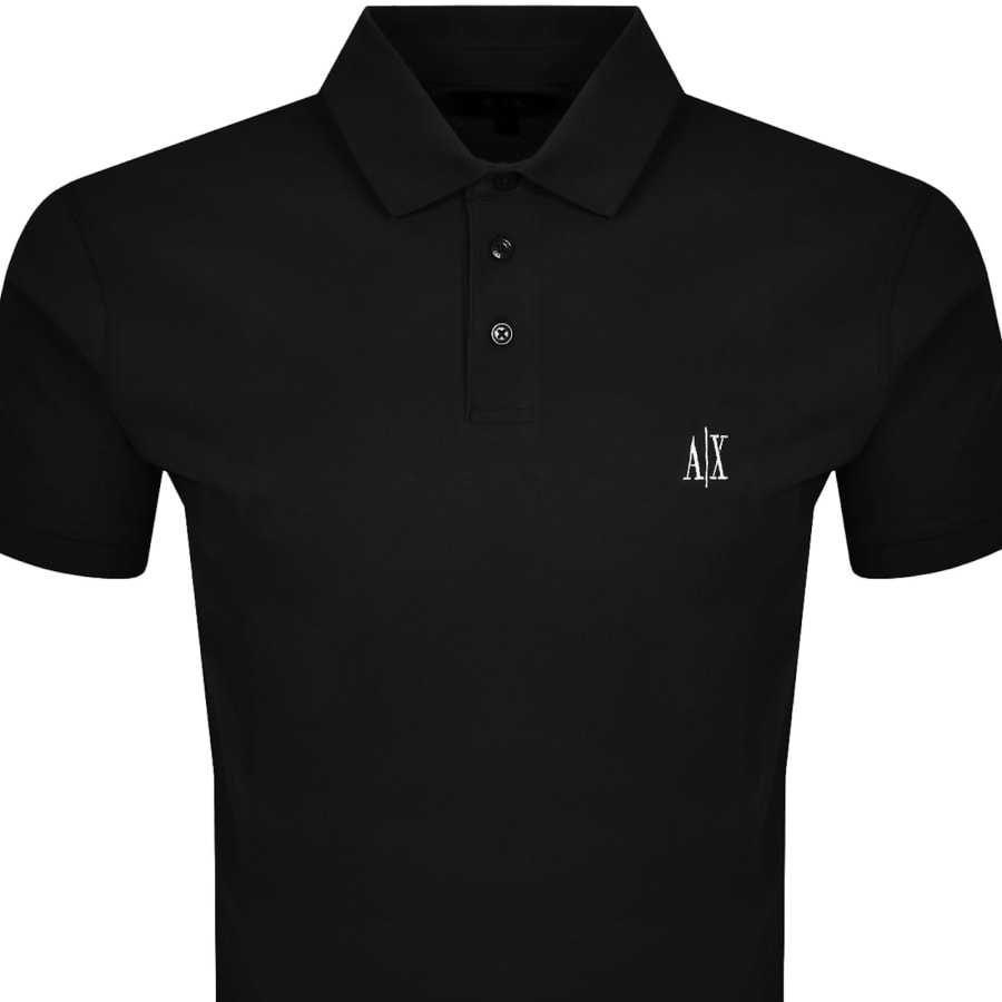 Image number 2 for Armani Exchange Logo Polo T Shirt Black