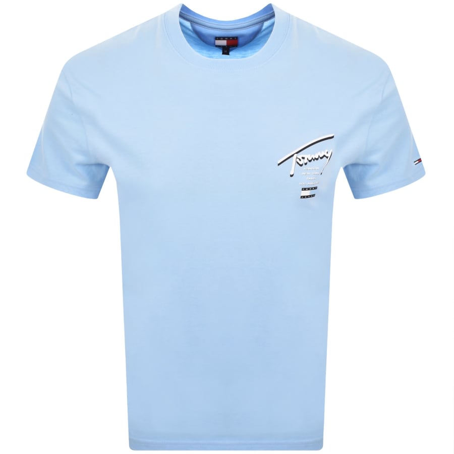 Image number 2 for Tommy Jeans Signature City T Shirt Blue
