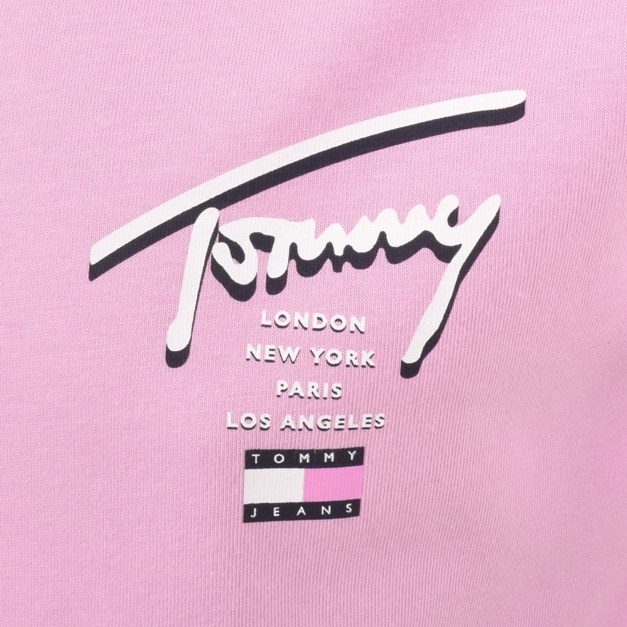 Image number 3 for Tommy Jeans Signature City T Shirt Pink