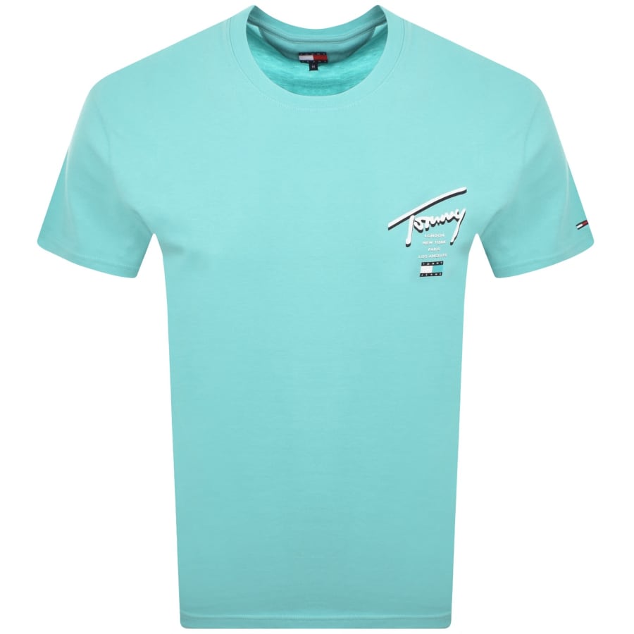 Image number 2 for Tommy Jeans Signature City T Shirt Blue