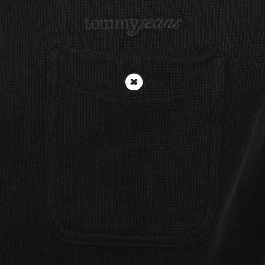 Image number 3 for Tommy Jeans Waffle Camp Shirt Black