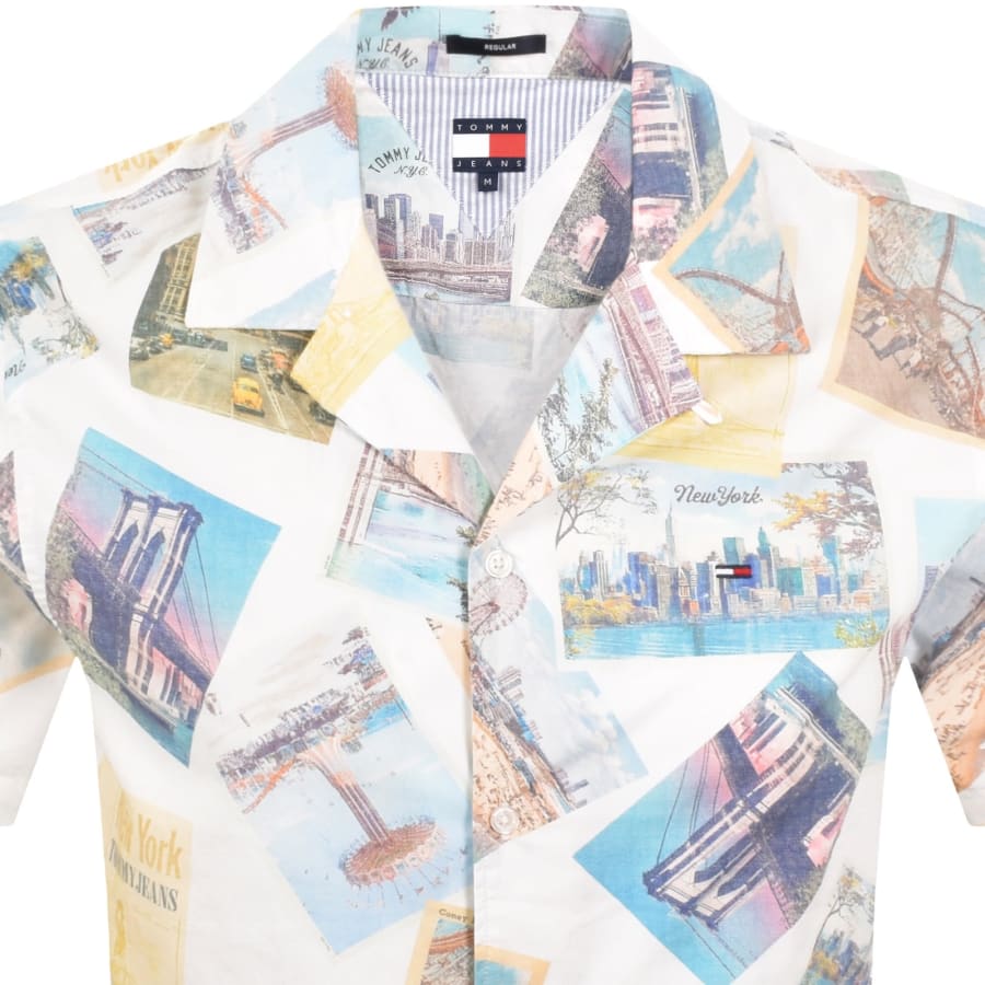 Image number 2 for Tommy Jeans Camp Collar Shirt Ecru