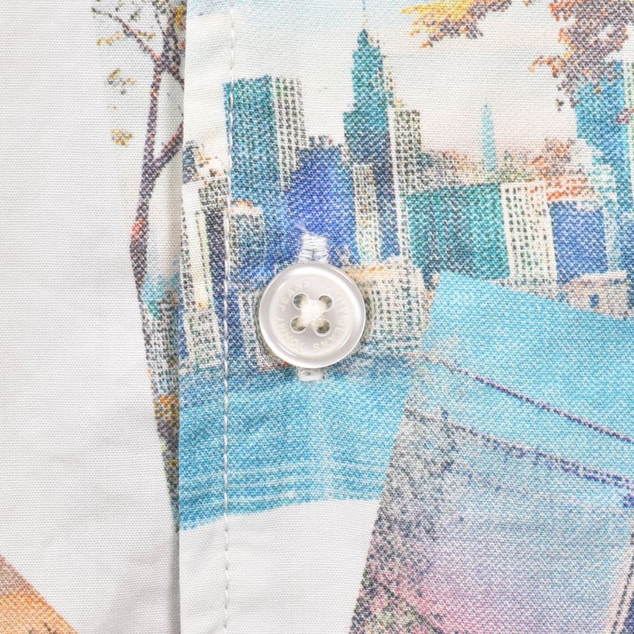 Image number 4 for Tommy Jeans Camp Collar Shirt Ecru