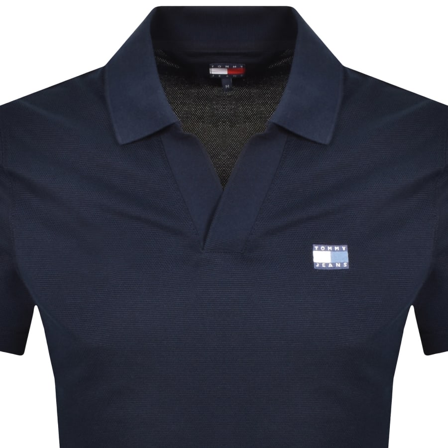 Image number 2 for Tommy Jeans Skipper Collar Polo T Shirt Navy