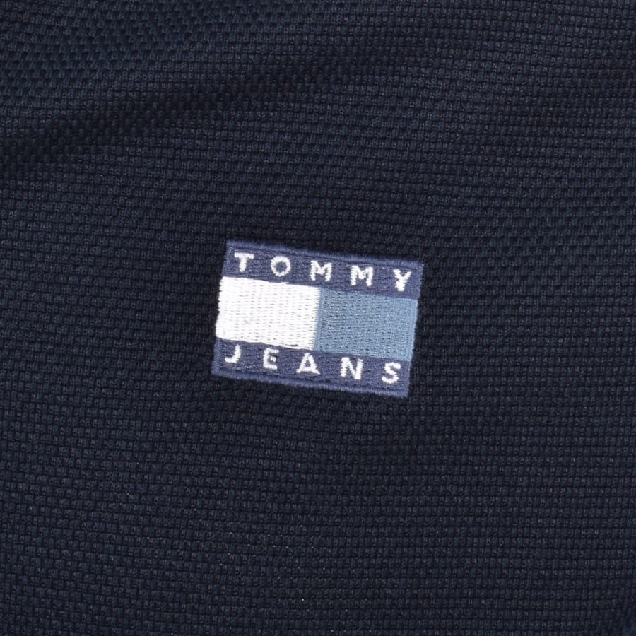 Image number 3 for Tommy Jeans Skipper Collar Polo T Shirt Navy