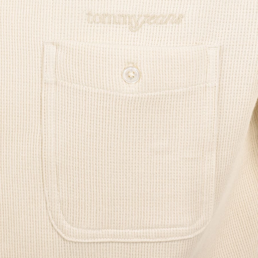 Image number 3 for Tommy Jeans Waffle Camp Shirt Sand Dune