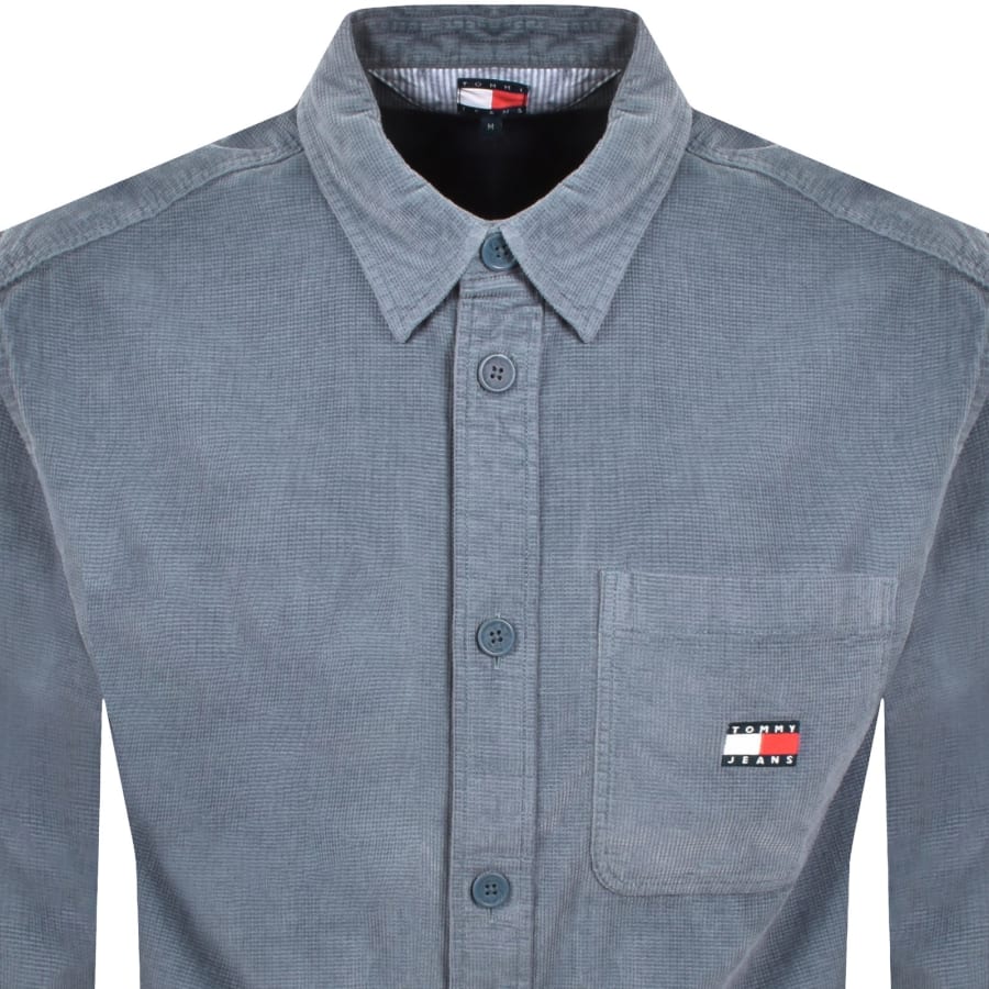 Image number 2 for Tommy Jeans Corduroy Overshirt Blue Moment