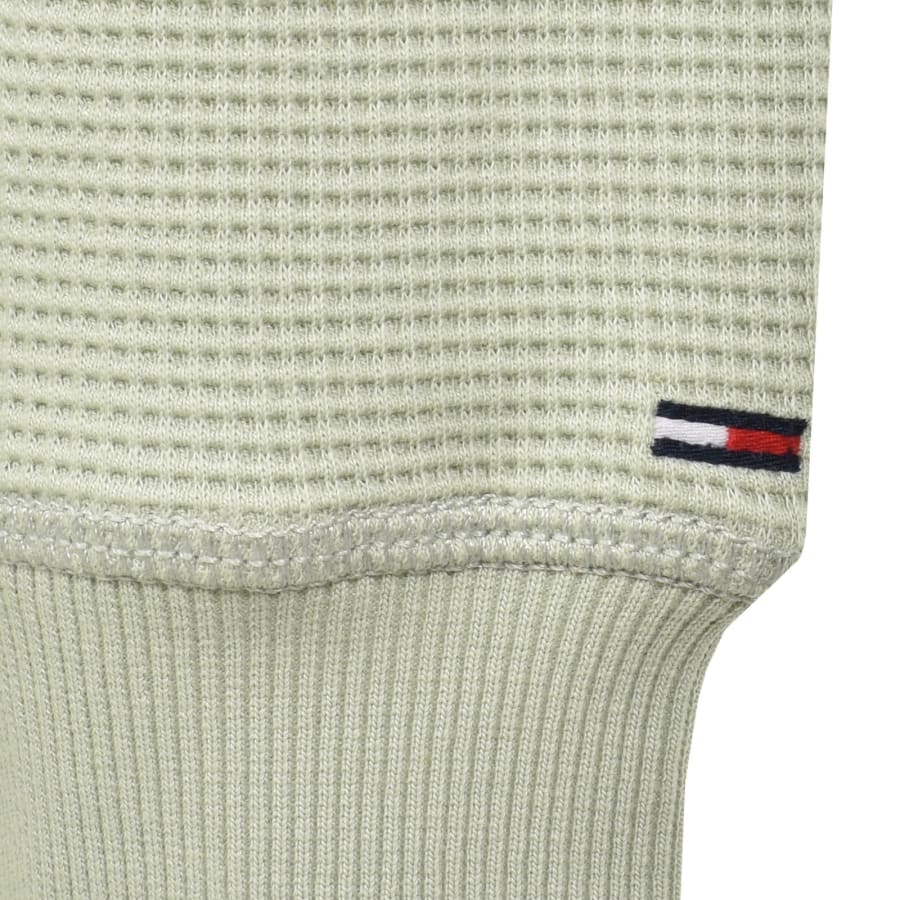 Image number 4 for Tommy Jeans Waffle Sweatshirt Misty Green