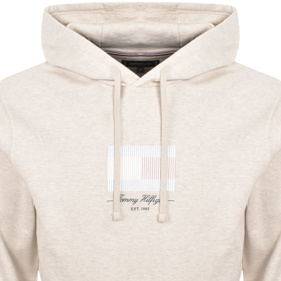 Image number 2 for Tommy Hilfiger Flag Hoodie Beige