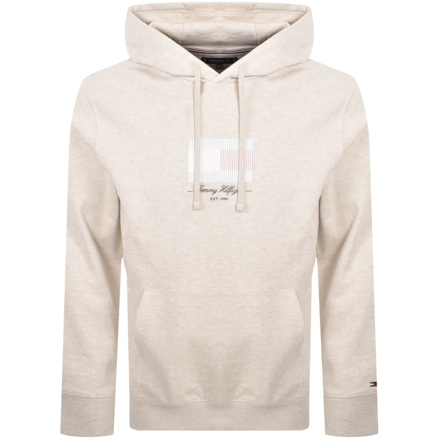 Image number 1 for Tommy Hilfiger Flag Hoodie Beige