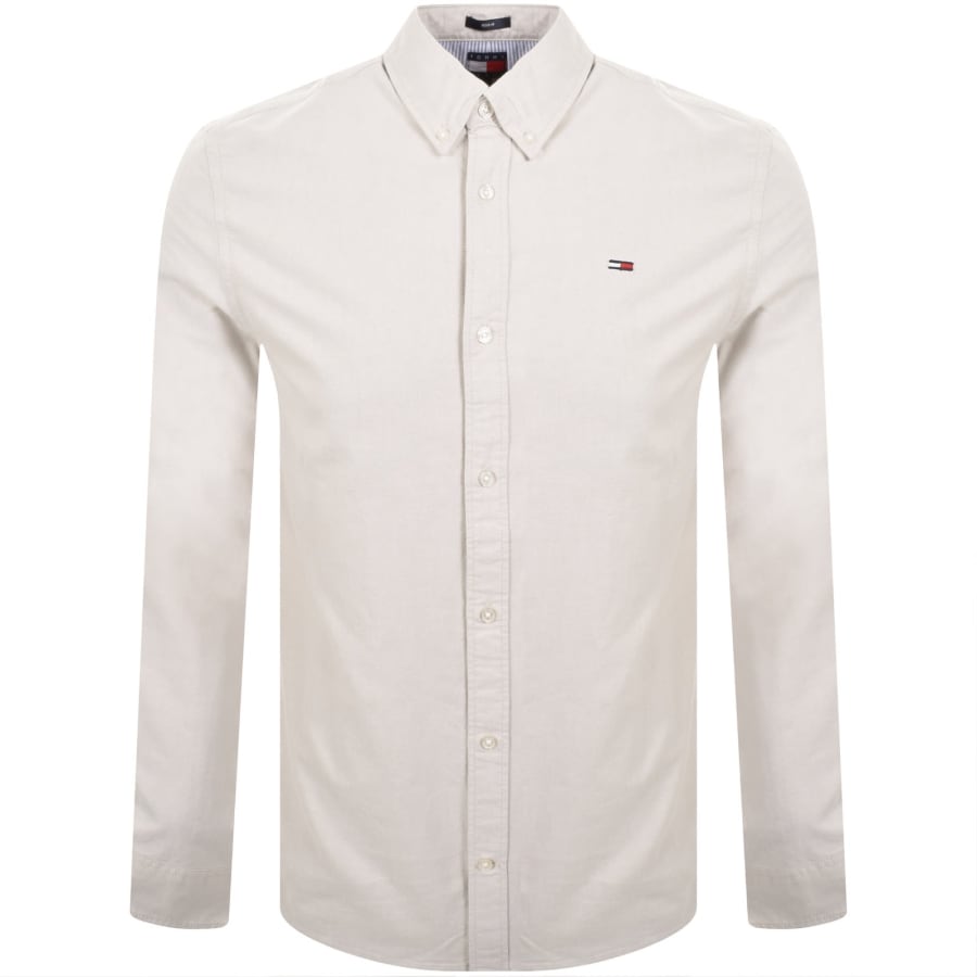 Image number 1 for Tommy Jeans Regular Fit Oxford Shirt Beige