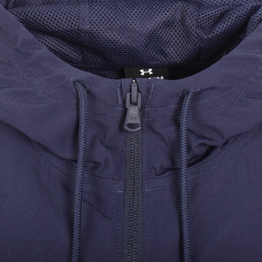 Image number 4 for Under Armour Rival Woven Windbreaker Jacket Navy