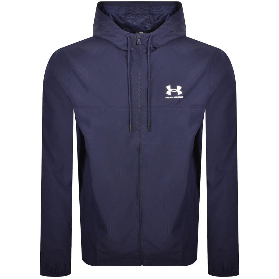 Image number 1 for Under Armour Rival Woven Windbreaker Jacket Navy
