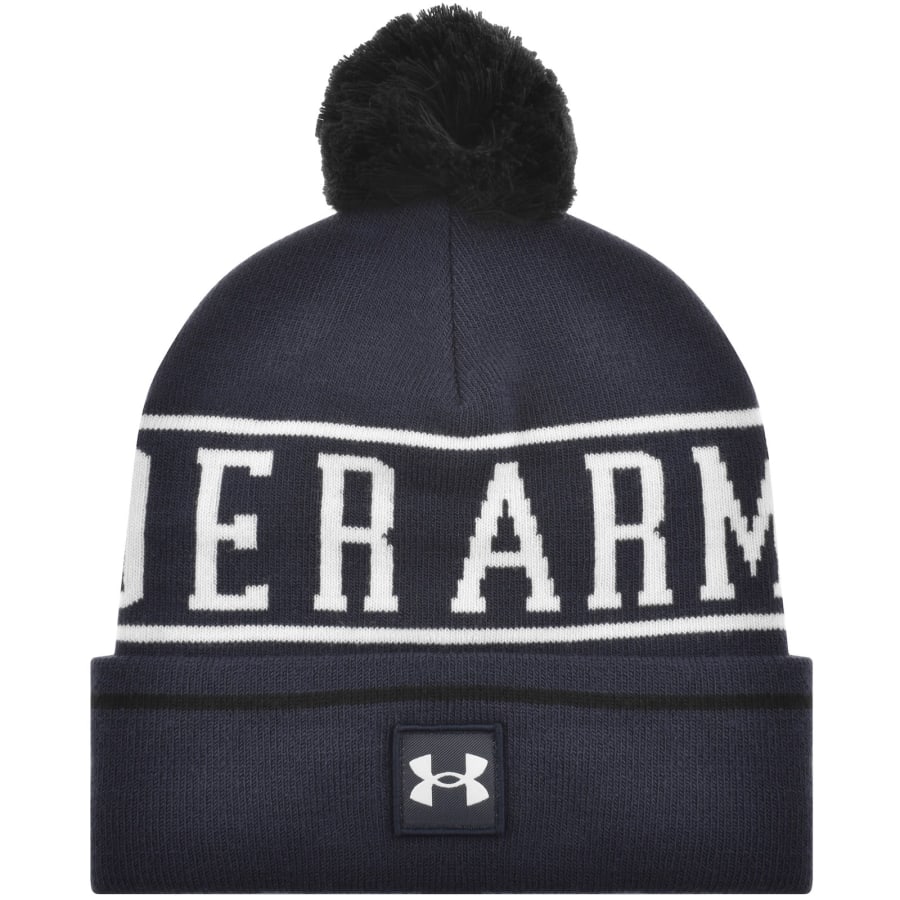 Image number 1 for Under Armour Halftime Pom Beanie Navy