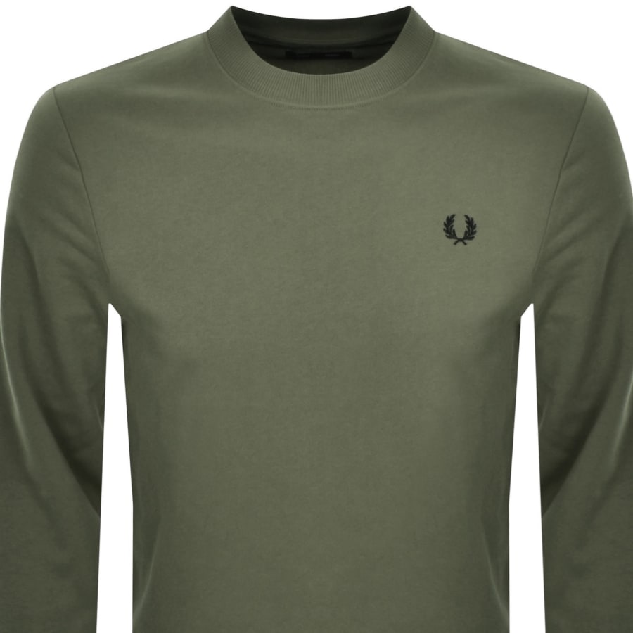 Image number 2 for Fred Perry Crew Neck Sweatshirt Wreath Green