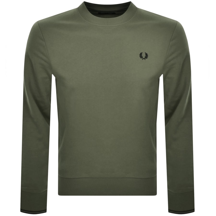Image number 1 for Fred Perry Crew Neck Sweatshirt Wreath Green